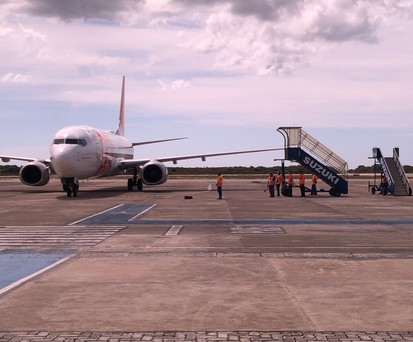 Boeing 737 am Flughafen Jericoacoara im Bundesstaat Ceará: Der Notdosten ist nicht bestesn erschlossen.