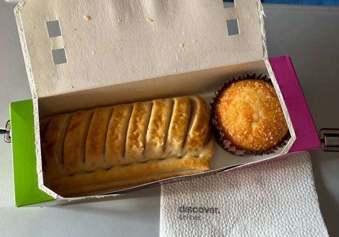 Der Snack vor der Landung.