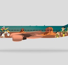 Reitet Lucky Luke auf Flugzeug von Brussels Airlines?
