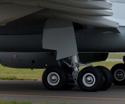 Hauptfahrwerk eines Airbus A330: Wenn ein Rad fehlt, hat das normalerweise keine größeren Folgen.