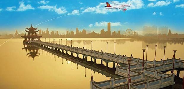 Webung von Juneyao Airlines: Neue Tochtergesellschaft.