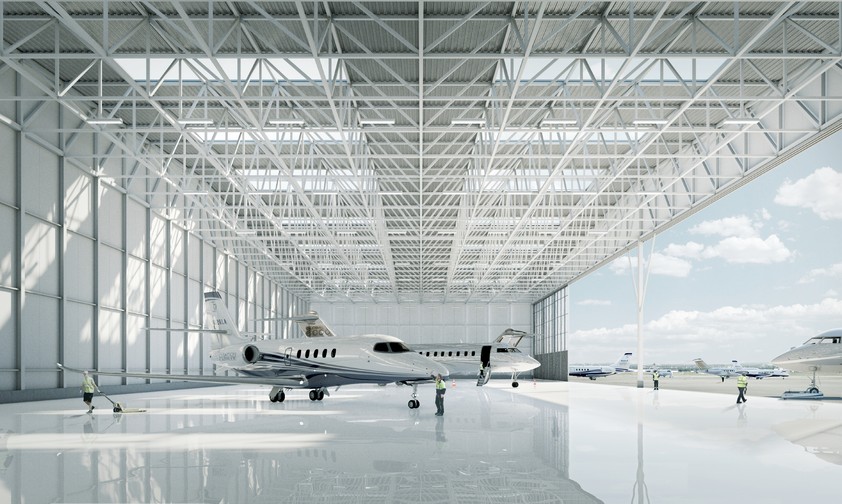 Visualisierung des künftigen Businessjet-Hangars in Dübendorf: Wird er nie gebaut?