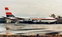 Boeing 707 von Montana Austria: Die OE-INA flog zwischen 1961 und 1975 als VH-EBJ bei der australischen Qantas und ist hier im Sommer 1980 auf einem Charter für Hapag-Lloyd nach Mallorca in Münster/Osnabrück zu sehen. 