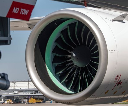 An einem Airbus A321 Neo: GTF-Triebwerk von Pratt &amp; Whitney.