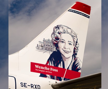 Das neue Design der Norwegian-Heckflossen: Hier zu Ehren der Schauspielerin Wenche Foss.