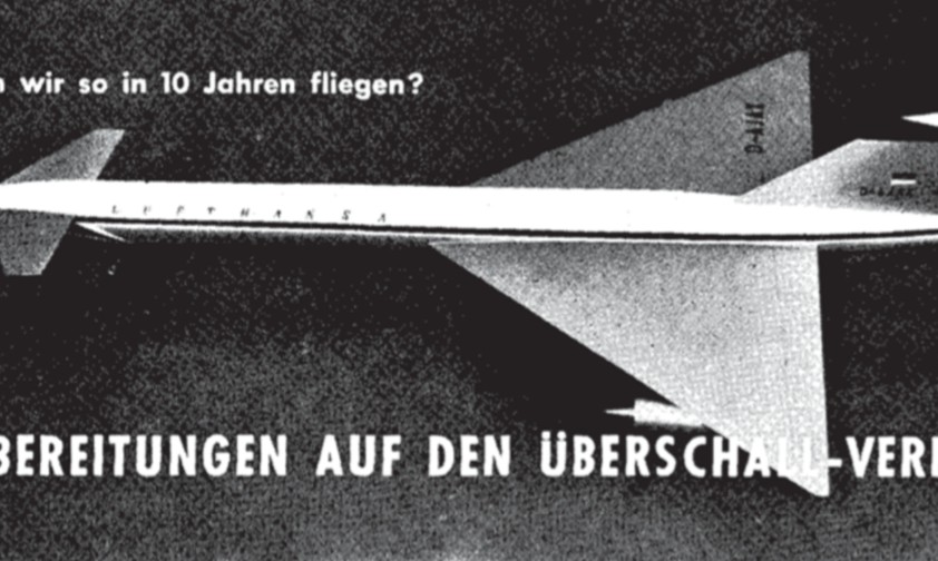 Aus der Mitarbeiterzeitung Lufthanseat, 1961: So stellte man sich Überschalljets vor.