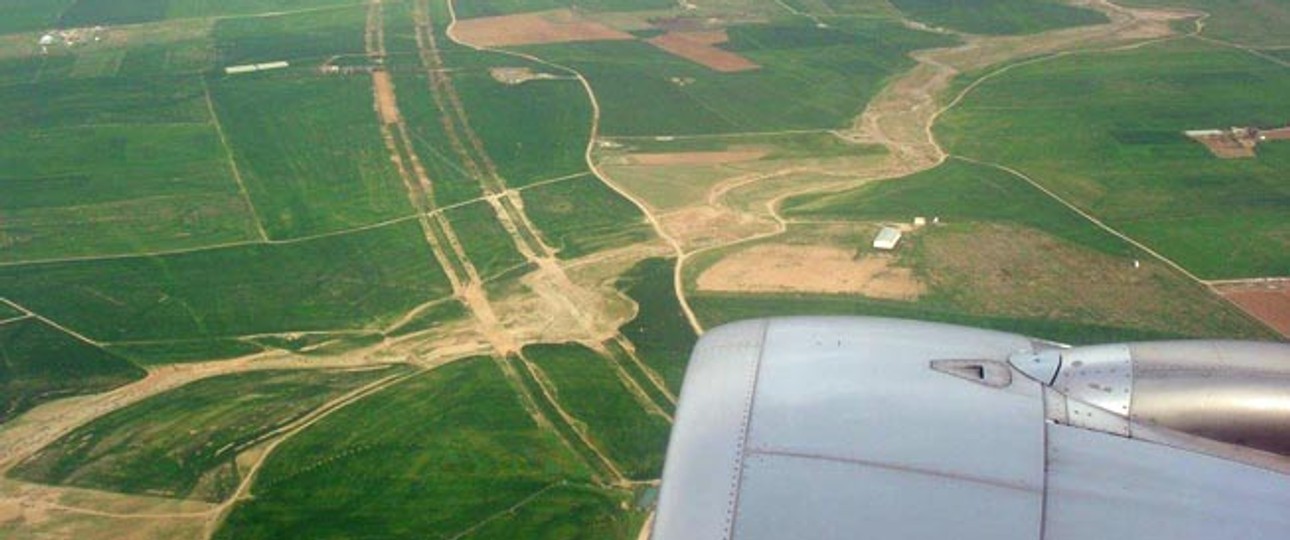 Abflug vom Flughafen Erbil, Irak.
