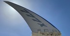 Hochgeklappte Flügelspitze der Boeing 777X.