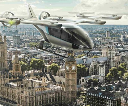 Der neue Entwurf für das Flugtaxi der Embraer-Tochter Eve: Hat jetzt einen klassischen Flügel und eine Heckflosse.