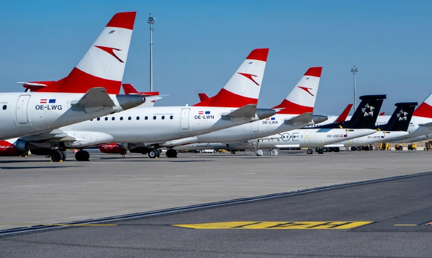 Flieger von Austrian Airlines: Lange am Boden.