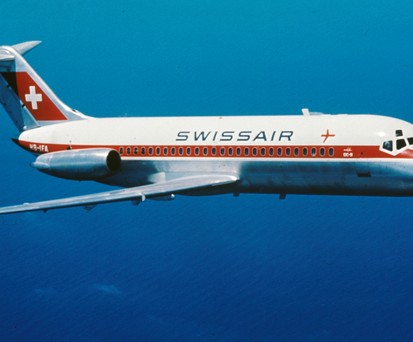 Die HB-IFA in den 1960er-Jahren: Eine DC-9-15.