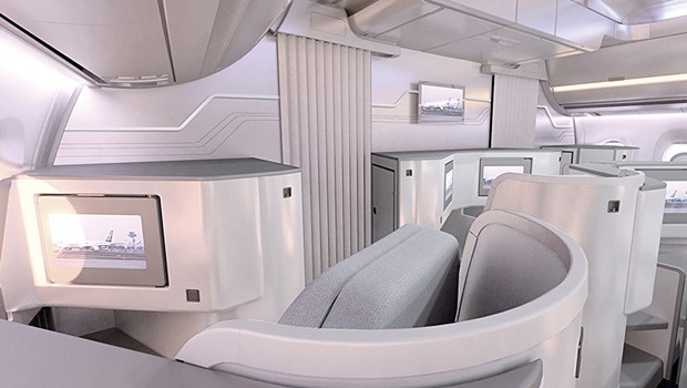 Die Business Class des A350 von Finnair bietet eigene Kabinchen mit Vollflach-Betten.