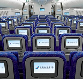Boeing-787-Kabine von China Southern: Freie Economy-Plätze werden zu Geld.