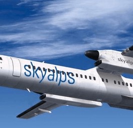 Dash 8 in den Farben von Sky Alps: Hilfe aus Malta.