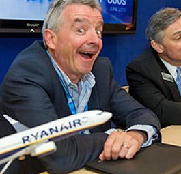 Ryanair-Chef Michael O'Leary, Boeing-Zivilflugzeug-Chef Ray Connor: Schlau gemacht!