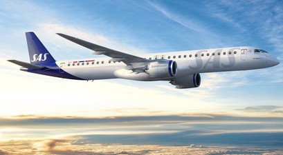 Embraer E195-E2 in SAS-Lackierung: Die Airline hat 45 Stück fest bestellt.