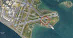 Im roten Kreis: Oben der startende American-Jet, unten das durchstartende Delta-Flugzeug.