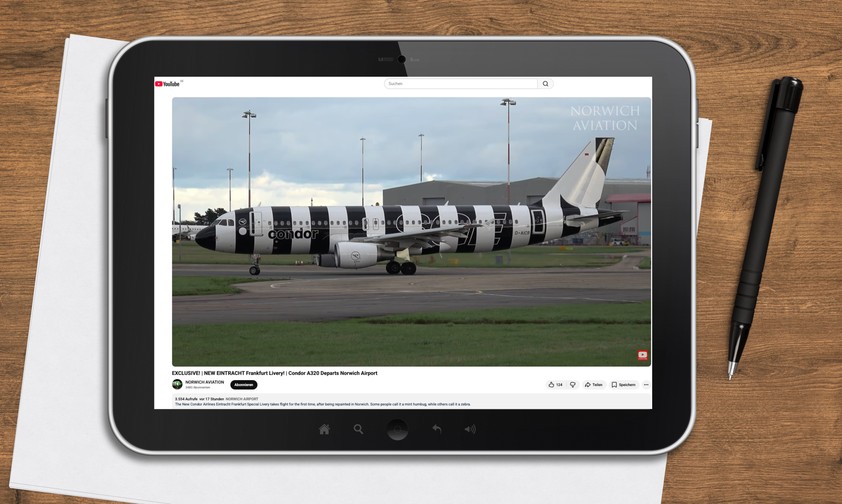 condor airbus a320 eintracht frankfurt tablet