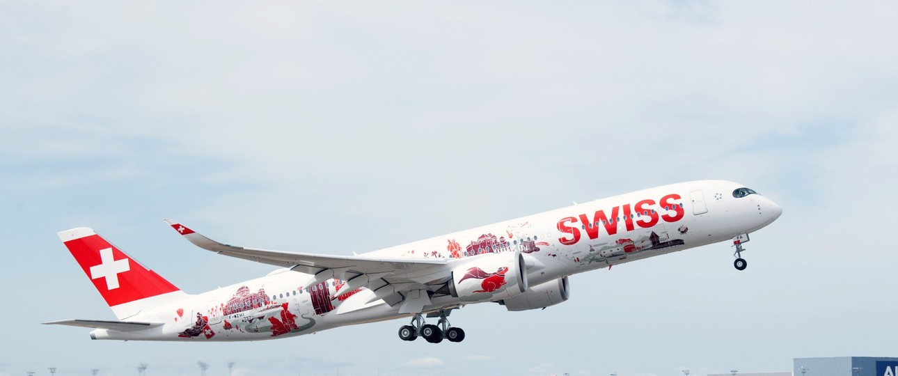 Der erste Airbus A350-900 für Swiss, hier bei einem Testflug: Kommt endlich nach Zürich.