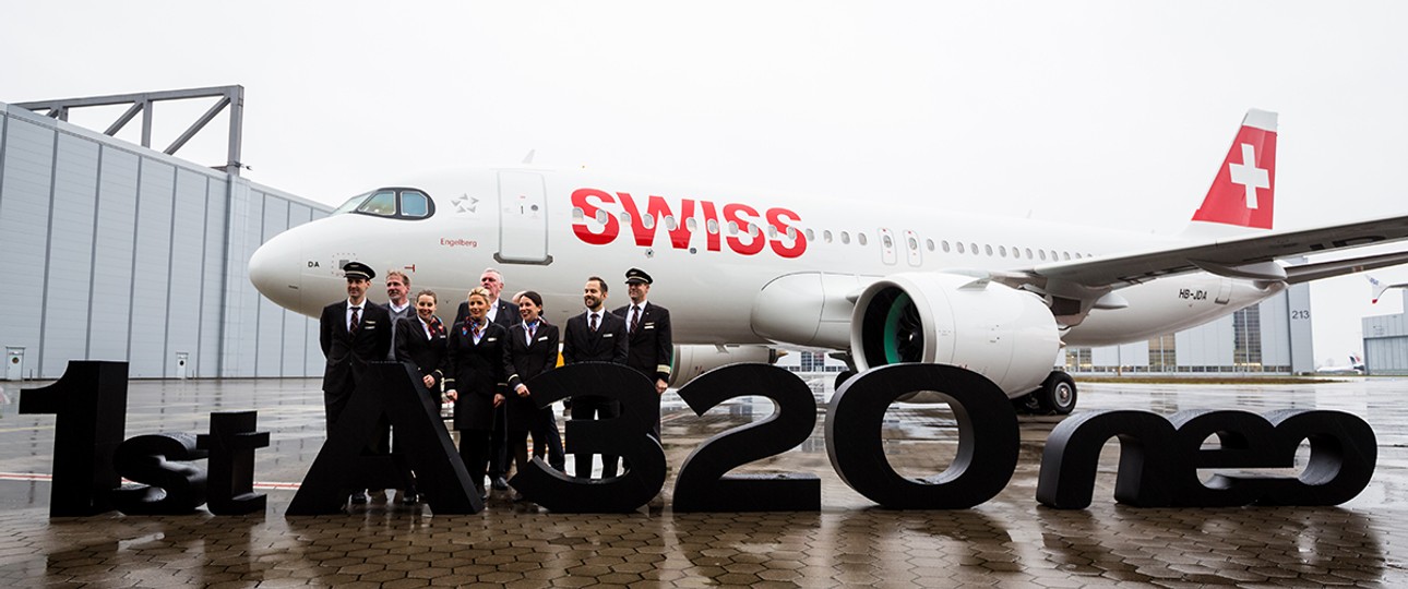 Airbus A320 Neo of Swiss - right before its delivery flight from Hamburg Finkenwerder...