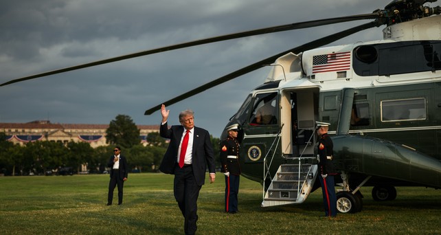 Marine One auf der Ellipse: Wegen der Bauarbeiten von hier unterwegs.
