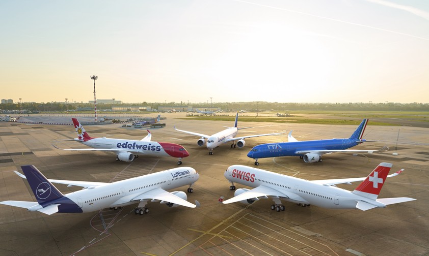 Fünf Mal Airbus A350, fünf verschiedene Airlines: Welche Fluglinie von Lufthansa Group bekommt die neuen Jets? - Das Bild enthält übrigens einen Fehler - finden Sie ihn? ;-)