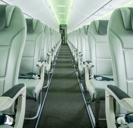 Kabine eines Airbus A220-300 von Air Baltic: Bald mehr Insassen.