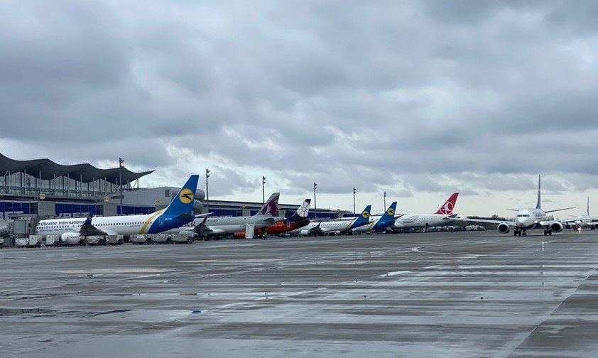 Internationaler Flughafen Kiew-Boryspil:  Lufthansa kommt nicht mehr abends spät hier an.