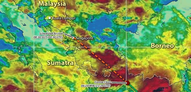 Wetterradar vom 28. Dezember: Auf der Flugroute des A320 befanden sich Gewitter.