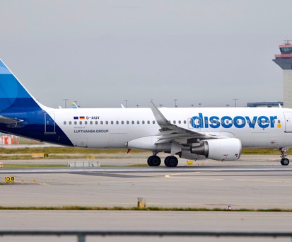Die D-AIUV, hier in Frankfurt zu sehen: 2024 kam ihr in Maribor ein Hubschrauber zu nahe.