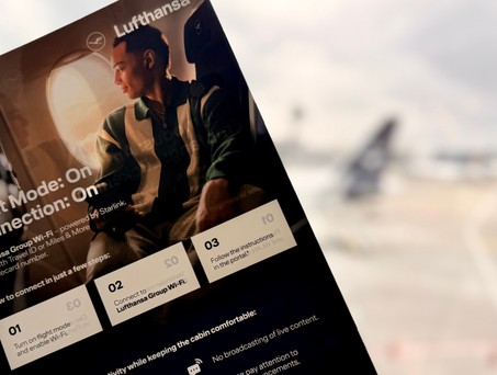 So weist Lufthansa auf die Spielregeln hin: Neues Highspeed-Internet an Bord.