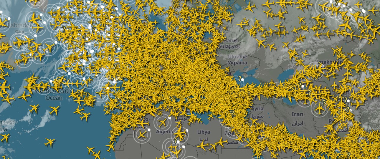Flugverkehr am 22. Juni: Chaos über der Nahost-Region.