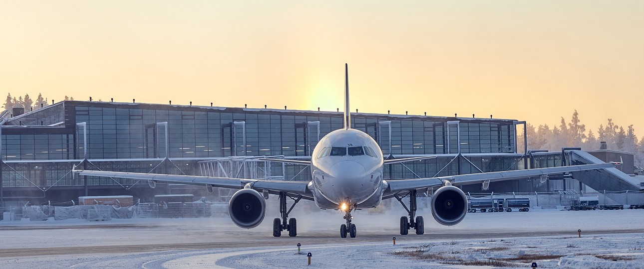 Flugzeug am Airport Rovaniemi: Der Verkehr zieht bald an.