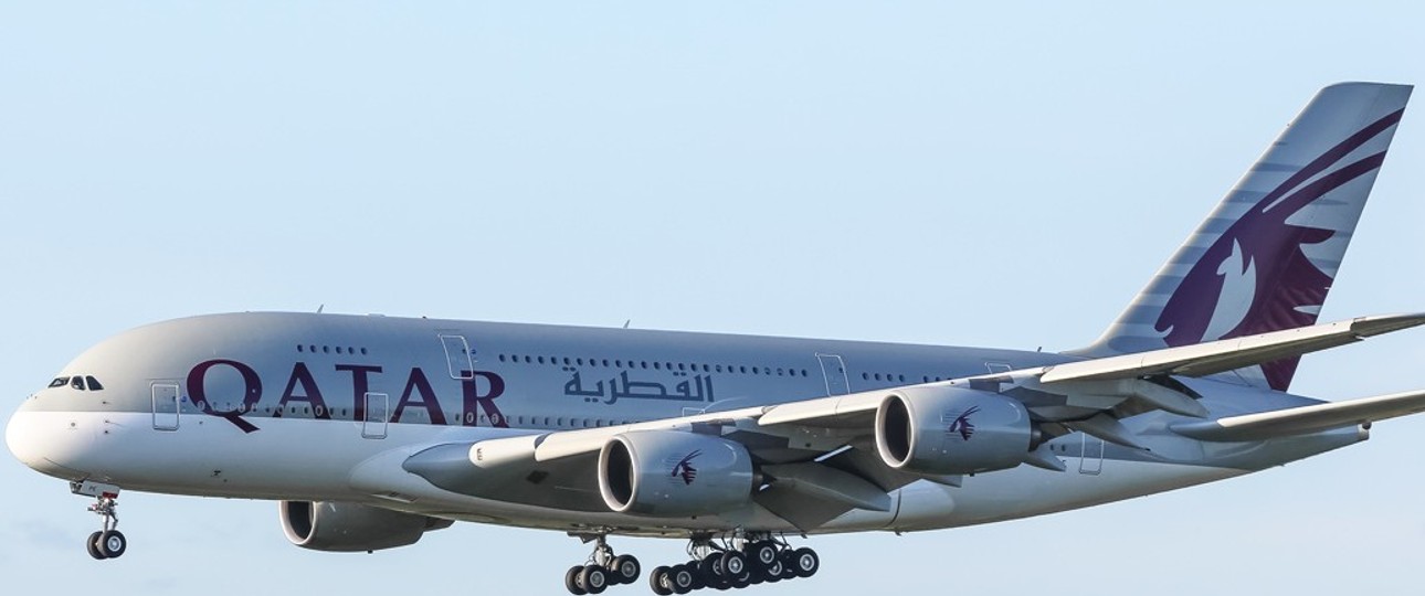 Airbus A380 von Qatar: Die Airline hat einen Superjumbo nach Teruel geflogen.