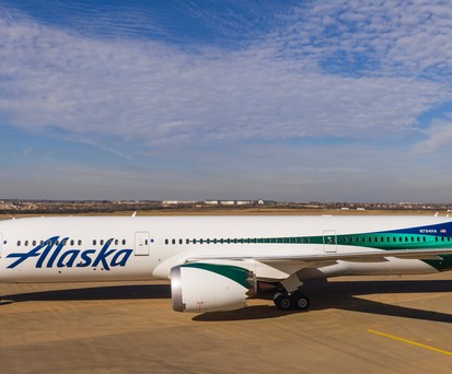 Boeing 787 in Farben von Alaska Airlines: Bald nach Europa unterwegs.