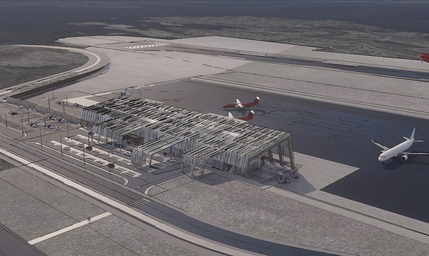 Grafik des neuen Flughafens Nuuk: So soll der Airport der Hauptstadt Grönlands aussehen.