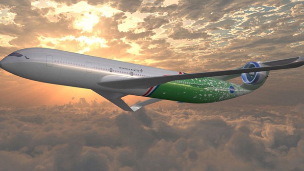 Schon viel früher könnte dieser Konzeptflieger fliegen: Er ist eine Nasa-Studie für den Jet 2020. Auch er versucht dank speziellen Flügeln den Widerstand zu verringern.