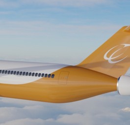 Visualisierung des Fliegers mit zusätzlichem Rumpfantrieb: Er wird elektrisch betrieben über Generatoren an den anderen Triebwerken.