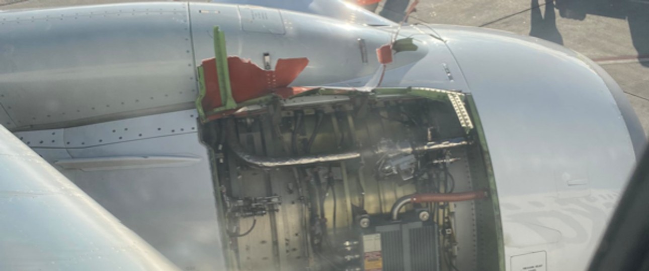 Triebwerk der Boeing 737: Die Verkleidung löste sich.