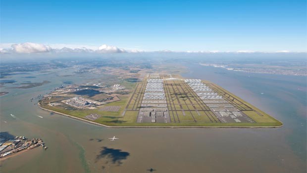 Thames Estuary, Großbritannien: Um die Kapazitätsprobleme der Londoner Flughäfen zu beseitigen, wurde die Themesemündung immer wieder als Alternative ins Spiel gebracht – zuletzt von Bürgermeister Boris Johnson. Die Chancen des Projekts sind heute Null.