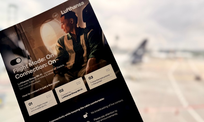 So weist Lufthansa auf die Spielregeln hin: Neues Highspeed-Internet an Bord.