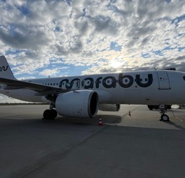 Airbus A320 Neo von Marabu: Die Flotte ist mit Menstruationsprodukten in den Waschräumen ausgestattet.