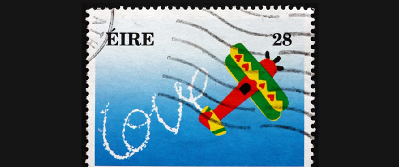 Irische Briefmarke: Flugzeuge sind für das Land wichtig.