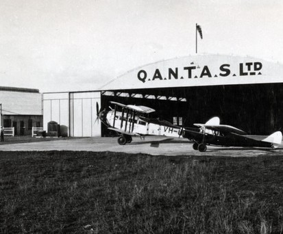 Hangar von Qantas in Brisbane Ende der 1920er-Jahre.