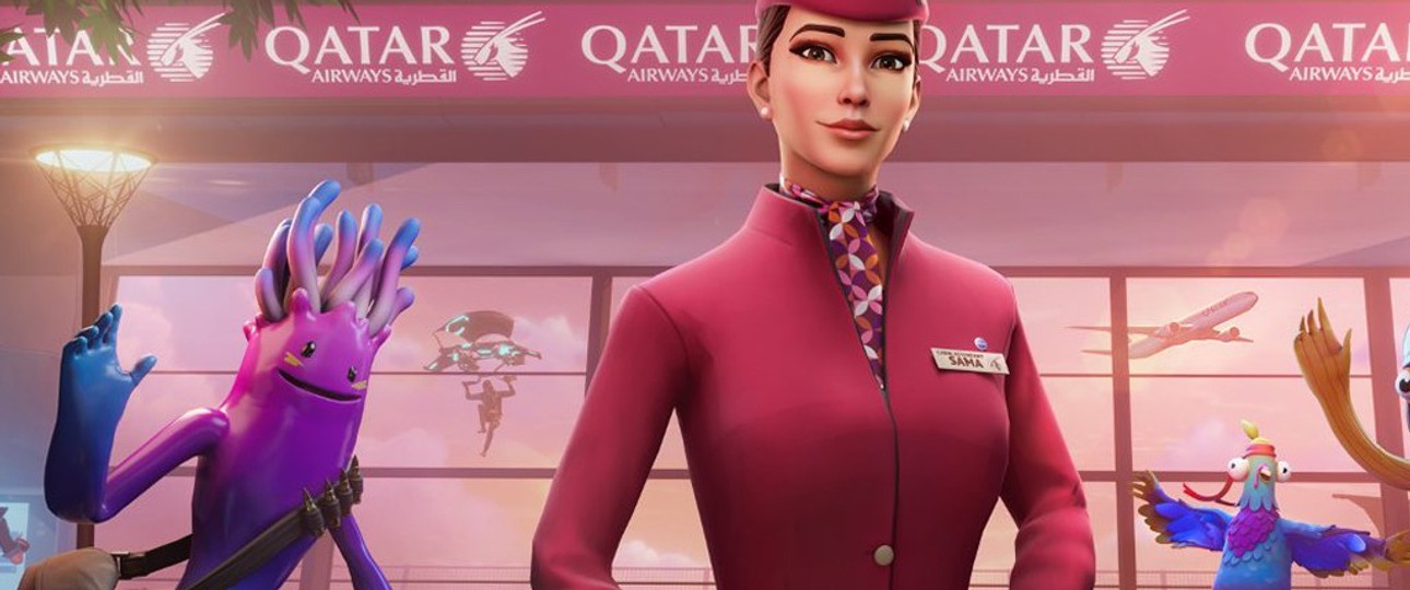 Sama: Die virtuelle Flugbegleiterin von Qatar Airways in Fortnite.