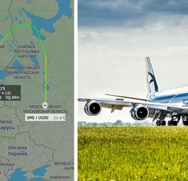 Flug RU675 und eine Boeing 747 von Air Bridge Cargo: Merkwürdiger Umweg.