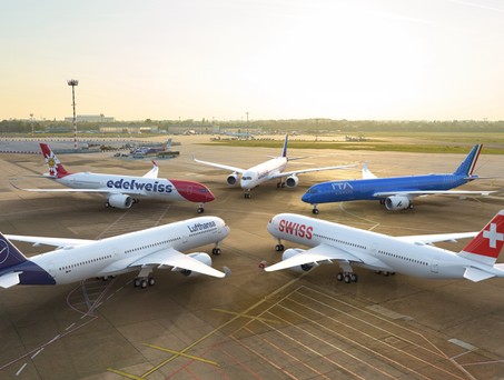 Fünf Mal Airbus A350, fünf verschiedene Airlines: Welche Fluglinie von Lufthansa Group bekommt die neuen Jets? - Das Bild enthält übrigens einen Fehler - finden Sie ihn? ;-)