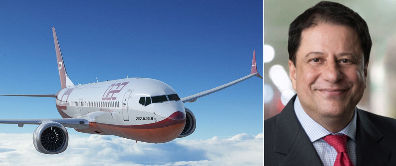 Boeing 737 Max 8 und DAE-Chef Firoz Tarapore: Hat Vertrauen in das Modell.