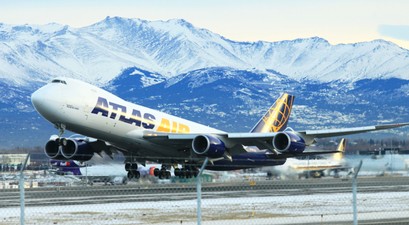 Flieger von Atlas Air in Anchorage: Der Flughafen ist für Fracht sehr gut gelegen.