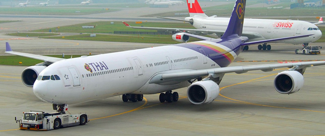 Thai-Airways-A340: Die Flieger sind nun gegroundet.